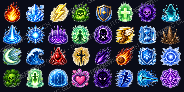 Arcane — fantasy spell and ability icon pack for 2D RPG game assets