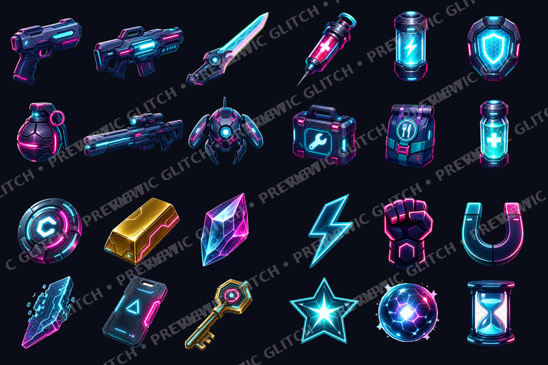 Cryptic Glitch Game-Ready Starter Bundle — 2D game assets