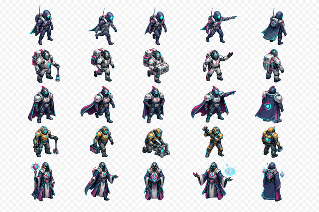 Hex Frontier Commander Sprites Vol. 1 — sci-fi faction commander units and map character sprites