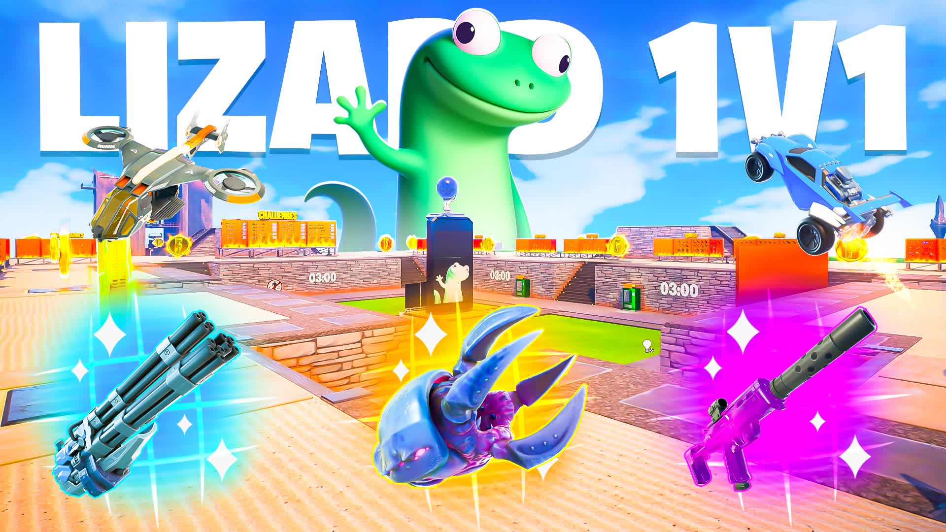 1v1v1v1 Lizard With Custom Guns