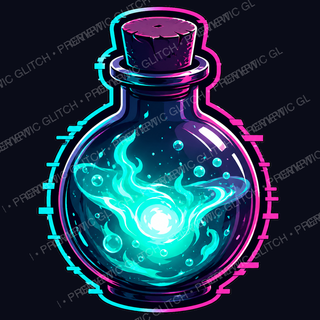 Neon Potion Bottle — 4-inch vinyl sticker preview art