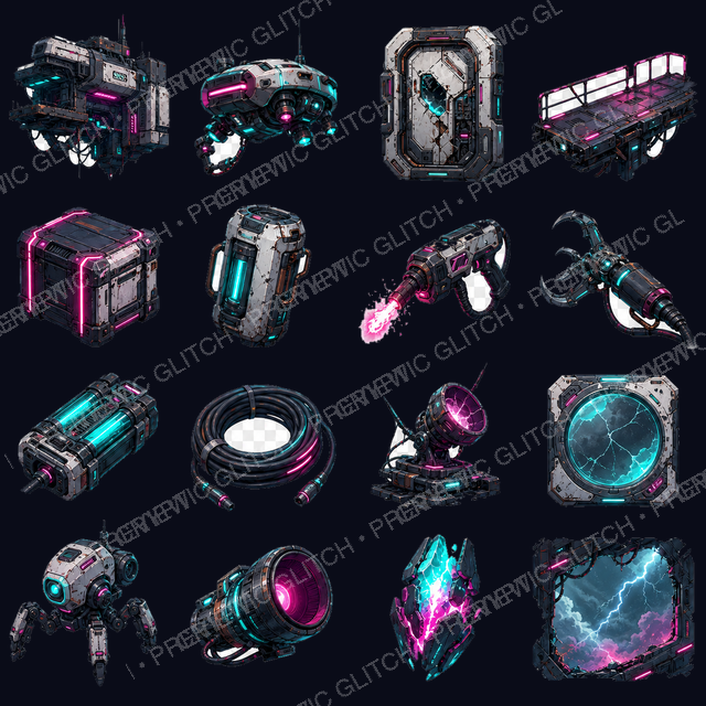 Skyport Salvage — sci-fi salvage props, floating platforms, machinery, and scene pieces